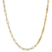 5.2mm Gold Multiple Name Flat Bar Chain