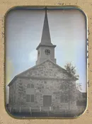 A Church, an Open Umbrella, & Architechural Splendor, Half Plate Dag