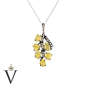 BEAUTIFUL YELLOW AND WHITE DIAMOND PENDANT — VIVAAN