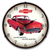 1957 C1 Corvette Fuel Injection LED Backlit Clock