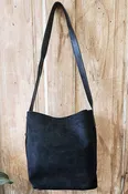 Black Microsuede Bucket Bag