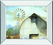 Barn Country By White Ladder - Mirror Framed Print Wall Art - Beige