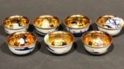 Antique Japanese Kutani Sake Cup With Shichifukujin (Seven Gods of Fortune)