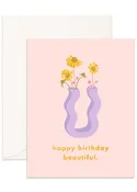 Birthday Beautiful Wiggle Vase Greeting Card