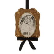 7" Vintage Santa Gazette Framed Ornament