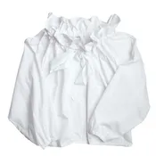 A Beautiful Mess Ruffle Neck Blouse - (black or white)