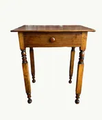 Antique Walnut Side Table with Turned Legs Circa 1850