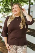 Collecting Beautiful Moments Knit Top- Espresso