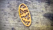 Acrylic Cutout Pendant—Bats—Bright Orange