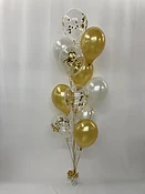 12 - 12"  Classic Latex Balloons Bouquet Inflated Attached with Weight