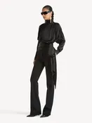 Blouse nouée en satin de soie
