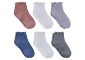 Basics 6 Pack Lettuce Edge Ankle Socks