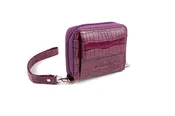 Cash Card Coin Accordion RFID Clutch with Wristlet (Croco)