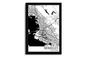 Berkeley City Streets Pin Map Wall Art