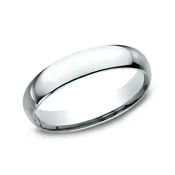 10k White Gold 4mm Comfort Fit Plain Wedding Band