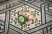 Antique Colored Diamond and Emerald Ring
