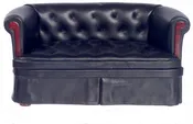 AZP6326 - Black Leather Sofa