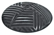 Angle Stripes Embossed Kippah - Dozen