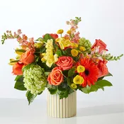 Autumn Sunshine Bouquet with Ivory Vase