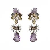 Amethyst and Smoky Quartz Drops (ED1D-54)