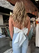 Cable Knit Tie Halter Top (Ivory) FINAL SALE