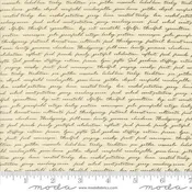 Fabric Moda Ecru Campfire Text Acorn Hollow by the Quarter Yard 30767-12
