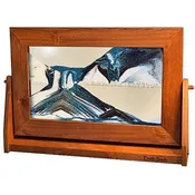 3D Large Arctic Glacier Moving Sand Art in Alder Frame