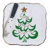 CERAMIC TREE PLATE W/SPREADER (6”)