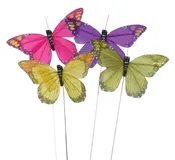 12 Piece Feather Butterfly (Bright Colors)