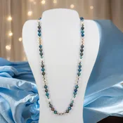 Blue Ocean Jasper and Freshwater Pearls Necklace