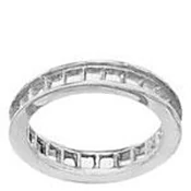 RS-127WB: CAST SHANK BAGUETTE WEDDING BAND 3 BAGUETTE AND 2 ROUND STONES