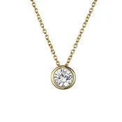 Bezeled Diamond Threader Necklace - Gold