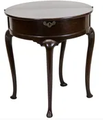 19th Century George III Diminutive Demilune Drum Tilt Top Gate Leg Table. Top Lifts to Reveal Storage within Drum.  Rests on Cabriole Legs Leading to Snake Head Feet — White Barn Antiques