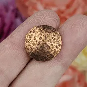 18mm Round Hammered Button Antique Copper