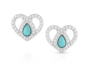 Montana Silversmiths Angel Heart Crystal Turquoise Post Earrings