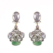 Amethyst and Green Agate Drops (ED3F-23A)