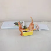 Dog Shaped Container/Planter w/ 2 Sections