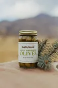 Greek Garlic Marinated Green Olives