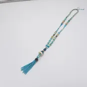 Blue Tassel Necklace