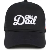 5 Panel Embroidered Trucker Hat: Girl Dad (Black)