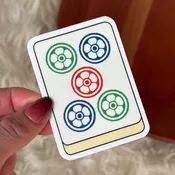 5 Circle Tile Mahjong Sticker