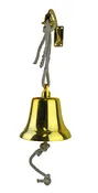 10″H Solid Brass Hanging Rope Bell with Bracket