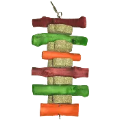 A&E Cage Colored Circle Hay Chew Stackers Small Animal Toy