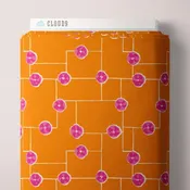 Cloud9 Fabrics - Summer Sun by Vera - Floral Grid (Orange)