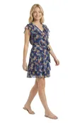 Alessandra Ruffle Faux Wrap Mini in Jacobean Fan