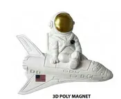 3D Poly Magnet Astronaut Sitting down on Shuttle