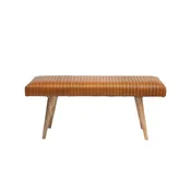MANGO WOOD + LEATHER BENCH