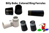 Colored Ring Ferrules, Silver on Ghost White, Ferrules in Black with White Rings on Black