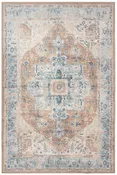 GLN Rugs Hopa - Machine Washable Area Rug - Turkish Brown/Blue Home Rugs