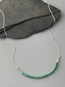 •ADORNED CURVED BAR• turquoise + silver necklace